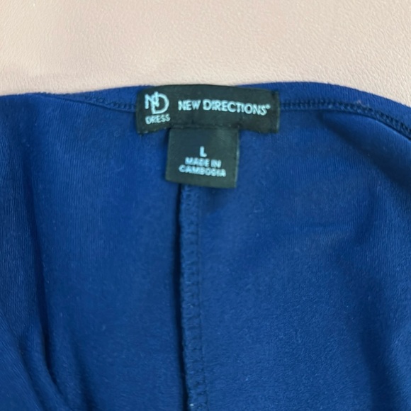 New Directions Navy Blue Scoop Neck Knit Dress - Size Large - Picture 2 of 5